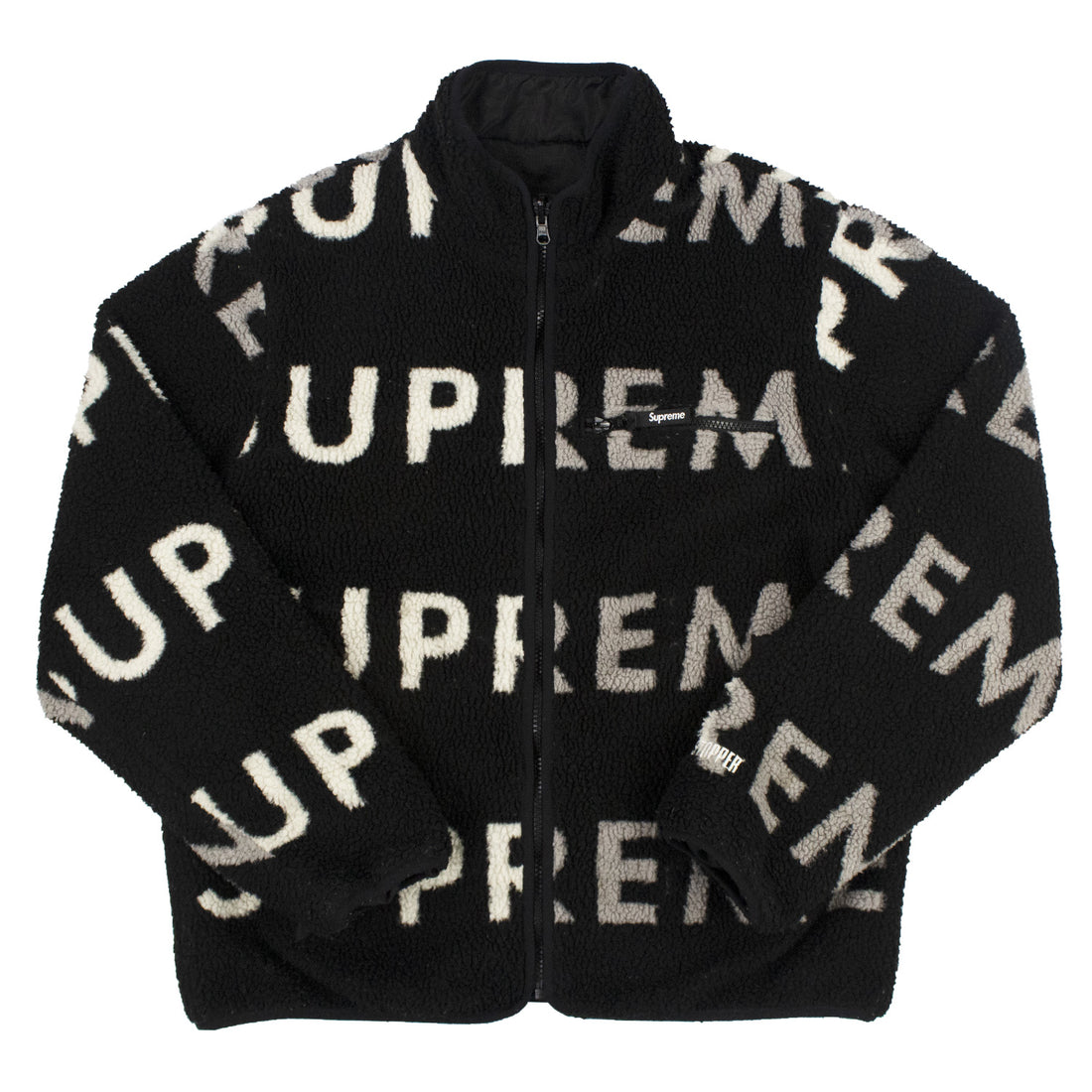 supreme Reversible Logo Fleece 黒 M