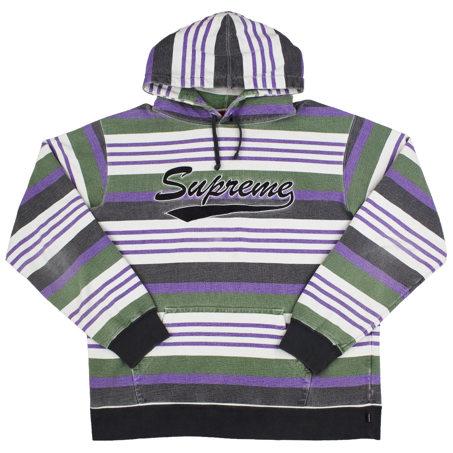 supreme striped hoodie purple