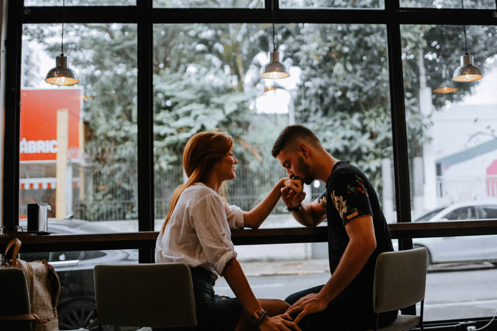 Couple in restaurant for Perfect Vegan Valentine's Day Gifts and Date Ideas