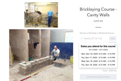 Bricklaying late Booking Offer