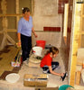 Mum and daughter tiling