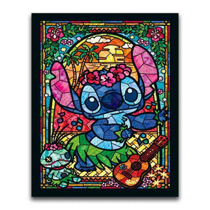 Rose Window Cartoon Kids Lilo Stitch Diamond Painting Kits