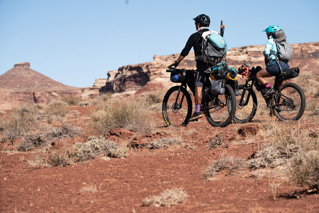 Jon Yazzie and Nadine Johnson in Utah while on a bikepacking trip.