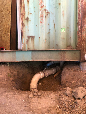 Plumbing for the Scullbinder Ranch container home was a huge pain to set up.