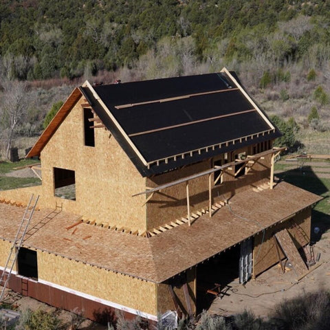 The outside of the container home. The roof goes on!