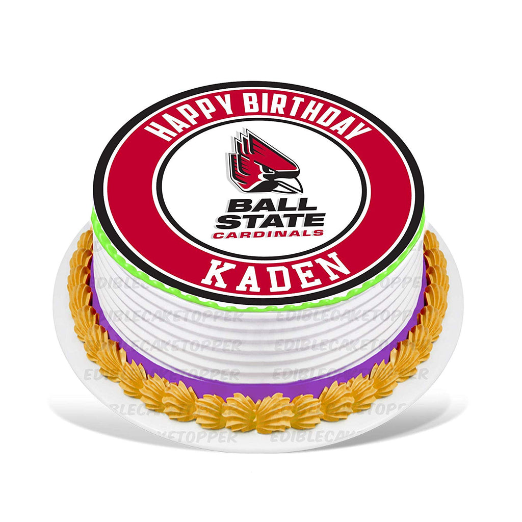 Ball State Cardinals Edible Cake Toppers Round