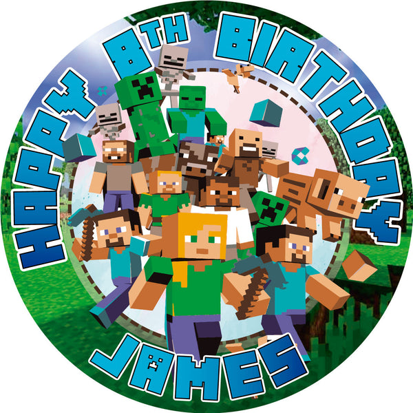 Minecraft Edible Cake Toppers Round – Cakecery