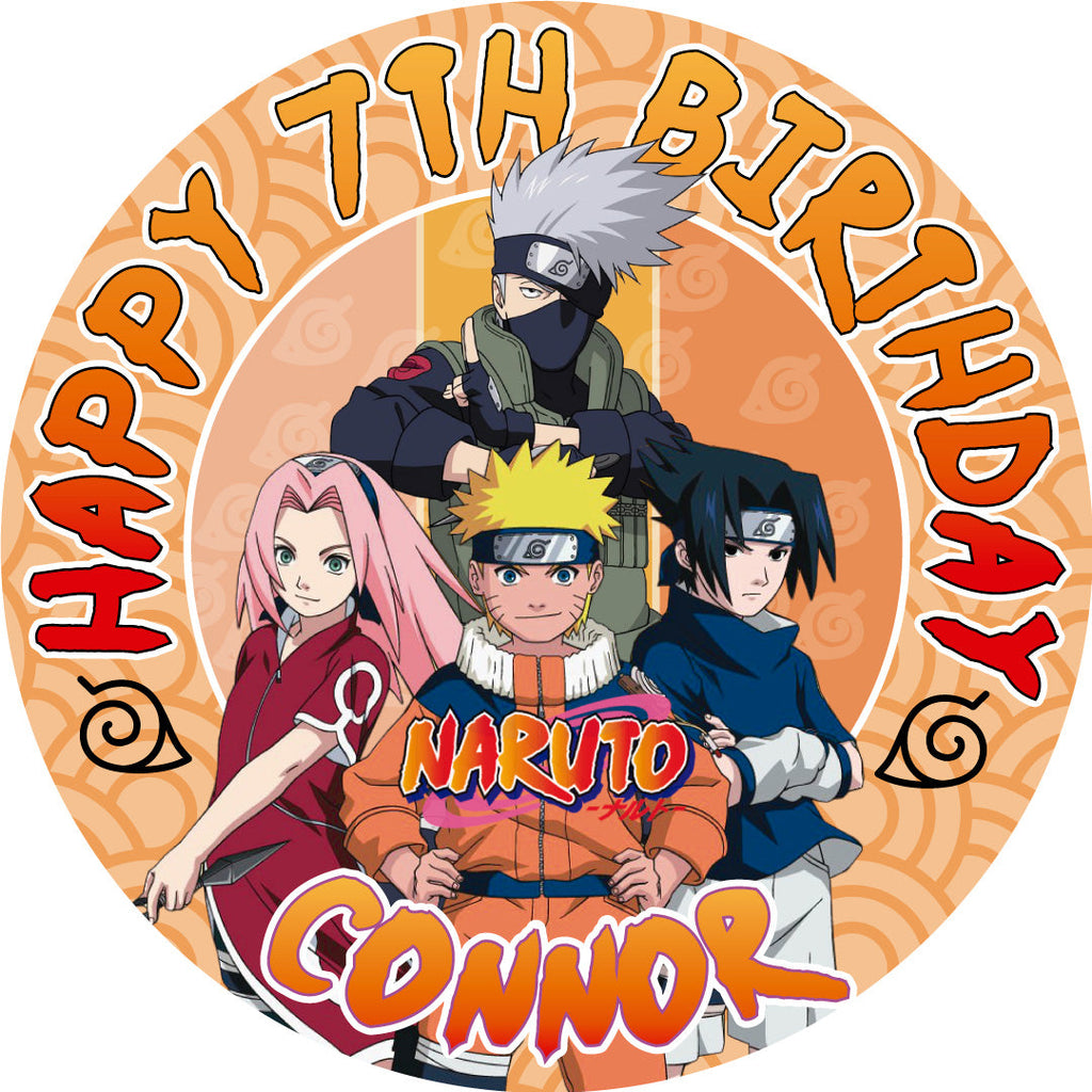 Happy Birthday Naruto Cake Topper Printable Naruto Shippuden Edible ...