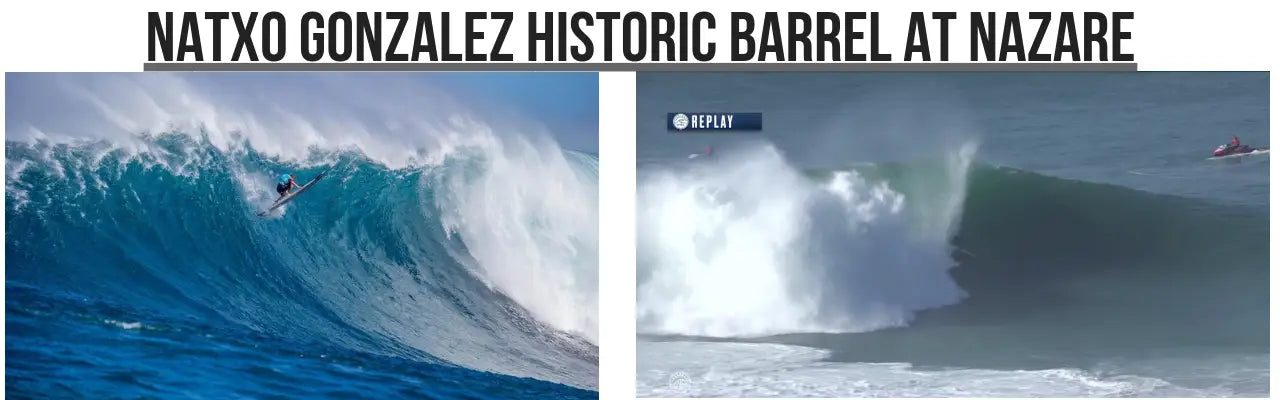 Natxo Gonzalez Paddles into Historic Barrel at Nazare