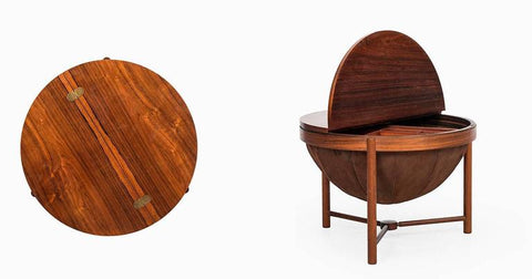 Rastad & Relling Side or Sewing Table, Side View. From 1stdibs. 