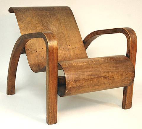 Canadian Wooden Aircraft Bentwood Lounge Chair