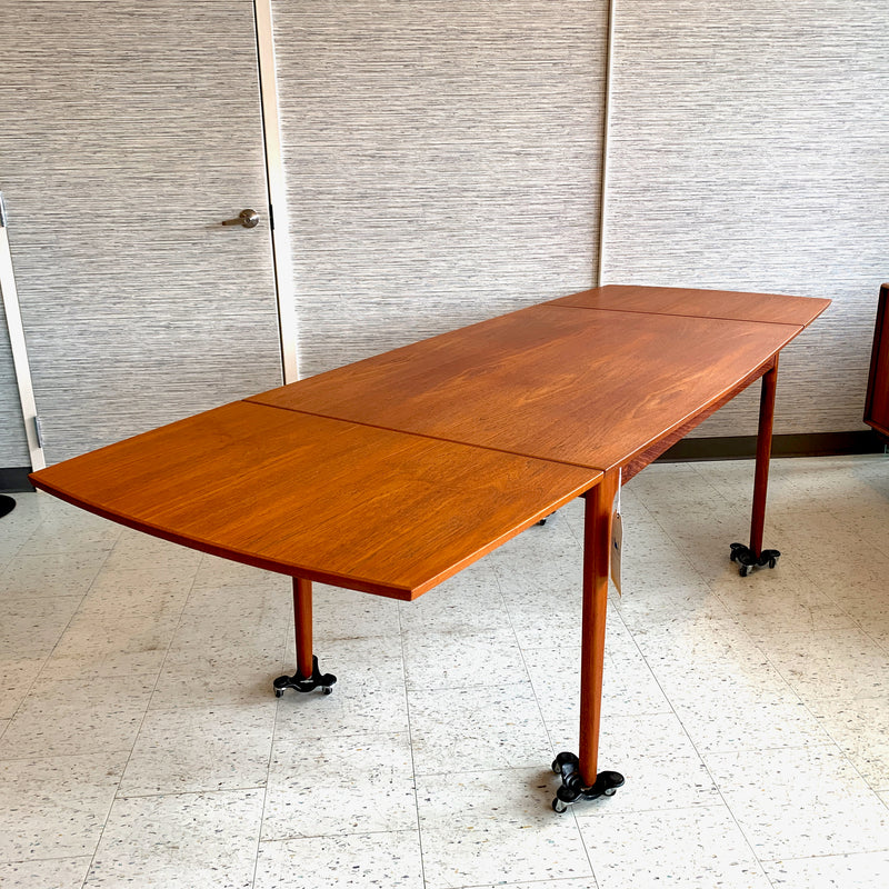 mid century teak dining room table