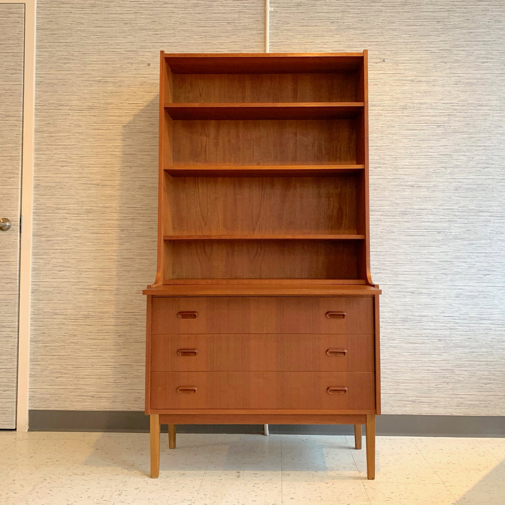 Tall Danish Modern Teak Secretary Desk By Heinrich Freundlich Mobelfab