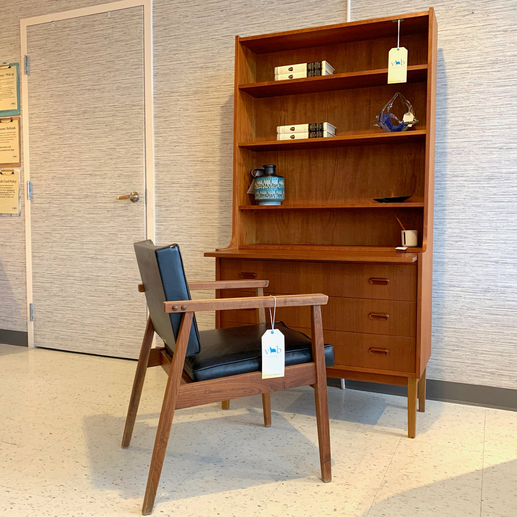 Tall Danish Modern Teak Secretary Desk By Heinrich Freundlich Mobelfab