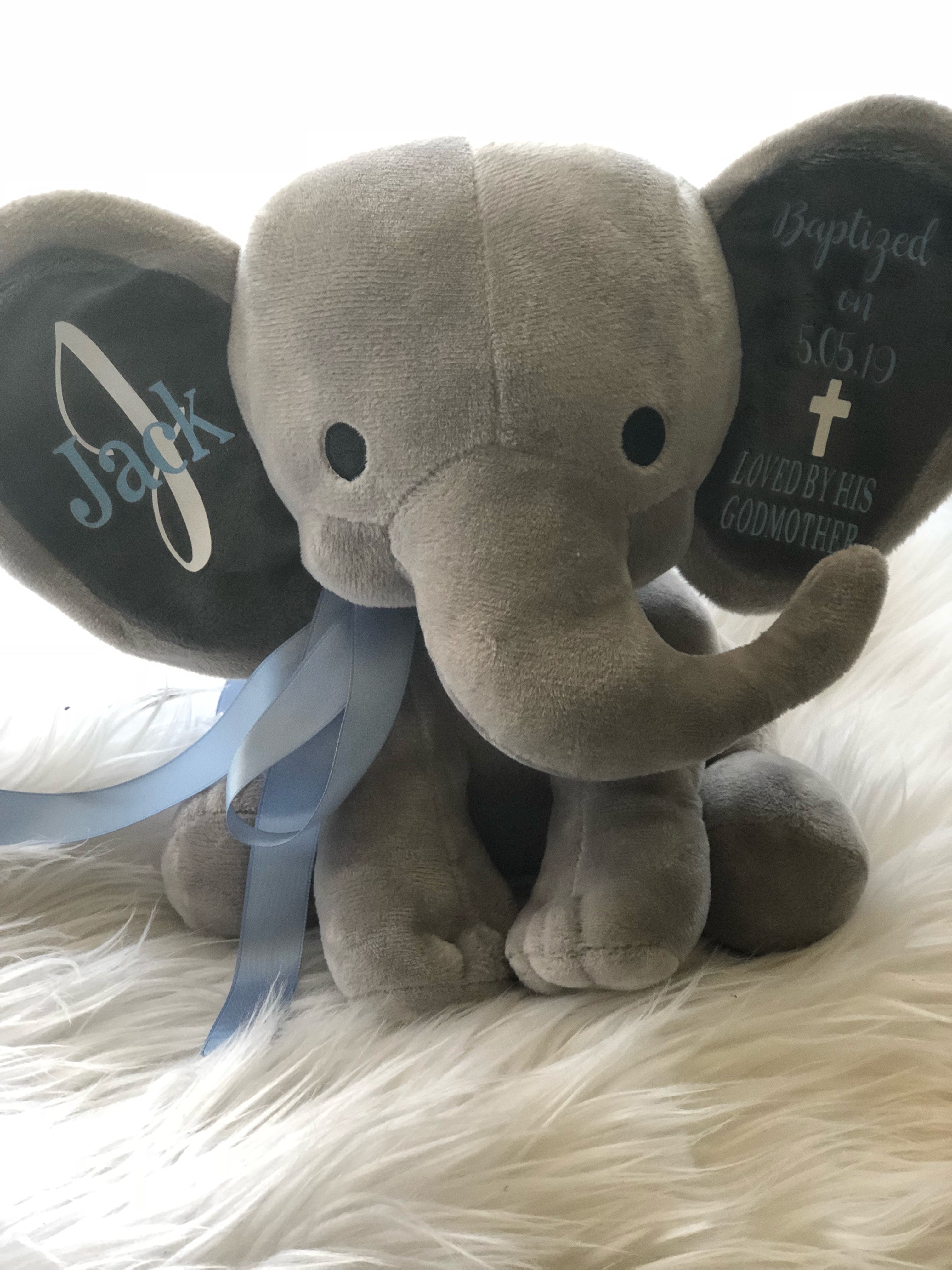 personalized baptism stuffed animal