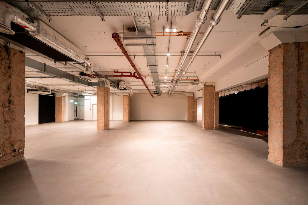 Large studio space with interlocking floor tiles