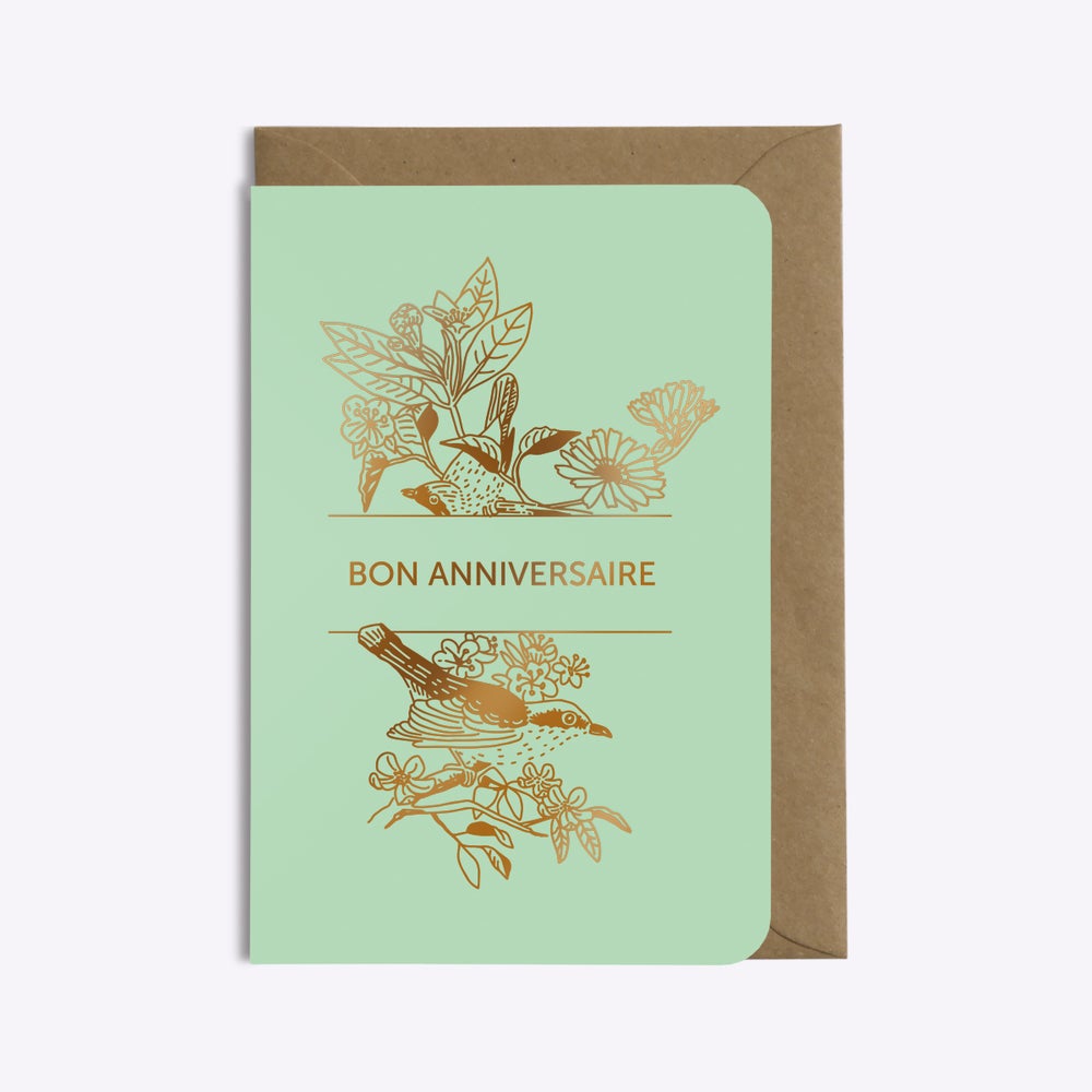 Carte Double Avec Enveloppe Bon Anniversaire Oiseau Do You Speak Francais