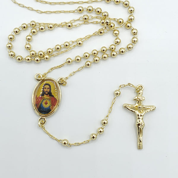 14K Tri-Color Gold Sacred Heart of Jesus Sagrado Corazon de Jesus Charm ...