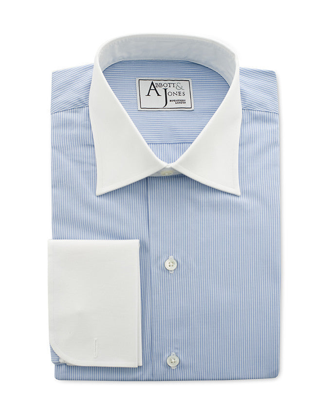 blue and white collar dress shirt