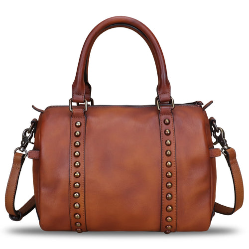 Genuine Leather Handbags for Women Totes Shoulder Bag Satchel LRTO-W0732 Brown