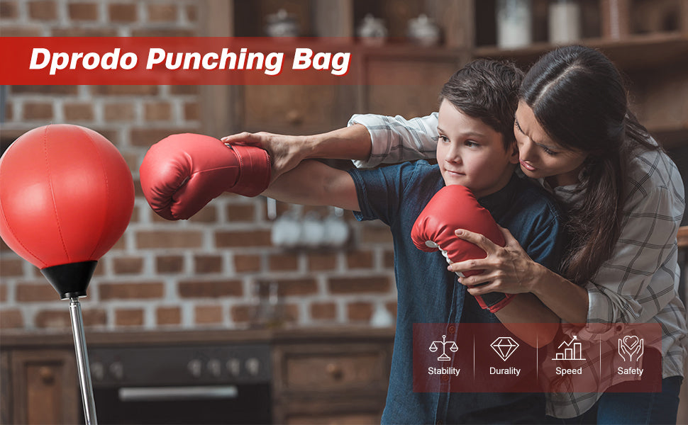 Kids Punching Ball Bag Boxing Punch Exercise Sports Set With Free Gloves  Pump 