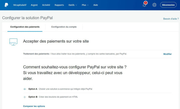 configuration solution paypal - 1