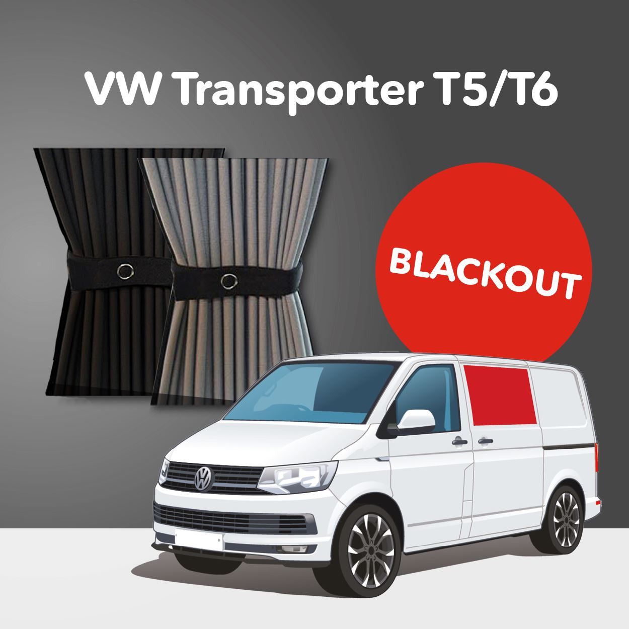 VW T5 Blackout Curtains & Cab Divider