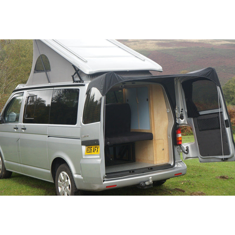 vw t5 bike rack barn door with spoiler