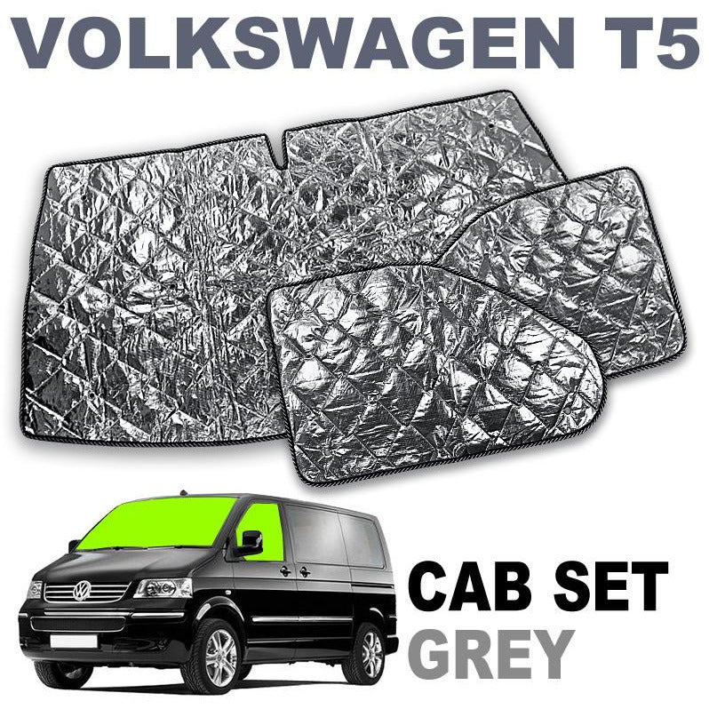 8 Piece Thermo Thermal Screen Silver Blind Mat Set VW T6 SWB With Tailgate
