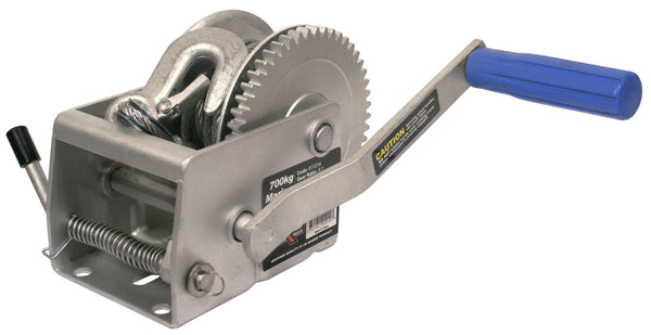 Atlantic Boat Trailer Winch - 5:1 - Cable with Snap Hook - 700kg