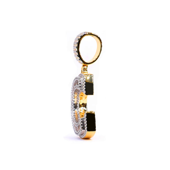 C to the … Pendant - NYCBling.com. Stylish hip hop style pendant showing the letter C (part of NYC), made from .925 sterling silver dipped in yellow gold plating, with both round cut and baguette cut CZ diamonds