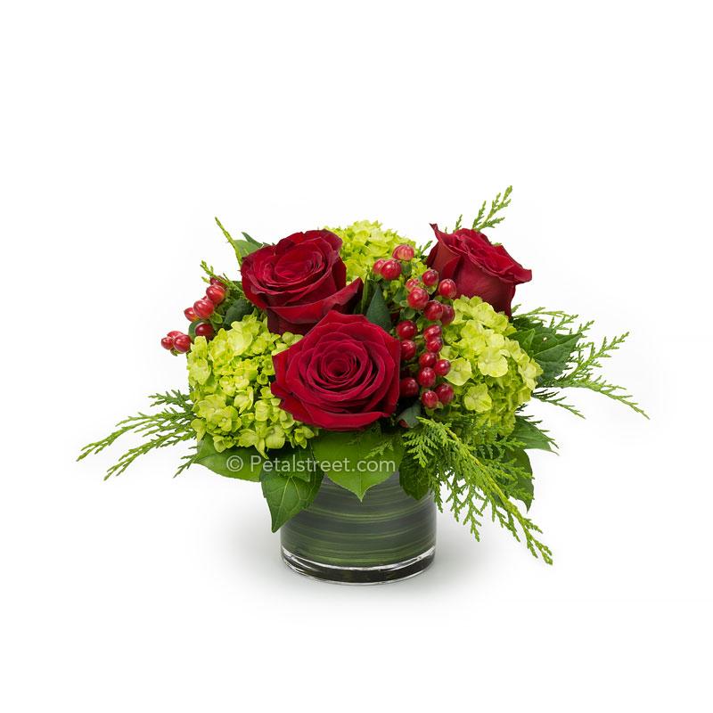 Christmas Flowers for Delivery with Red Cardinal Accent – Petal Street  Flower Company