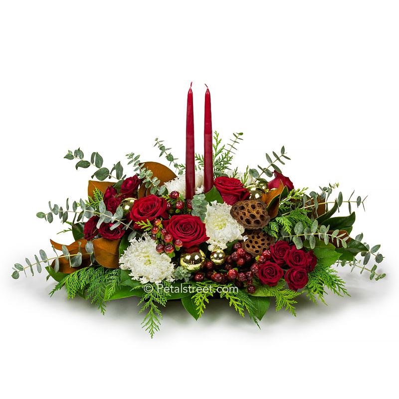 Christmas Flowers for Delivery with Red Cardinal Accent – Petal Street  Flower Company