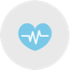 blue heart icon with white ekg lines over a grey circle background