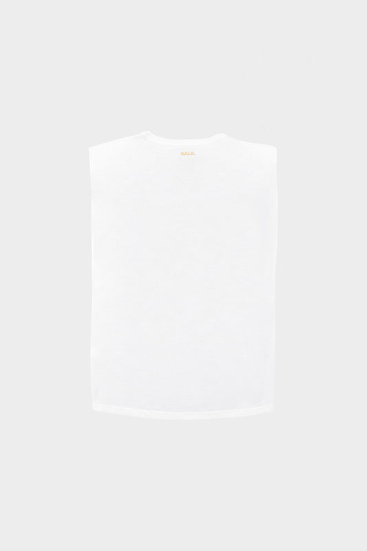 Padded Shoulder Top Bright White