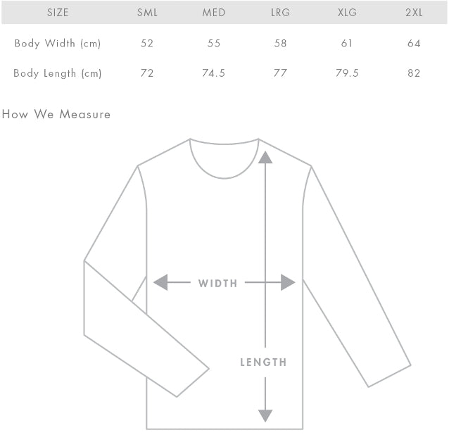 Size Guide for All 4 Adventure Camo Hoodie