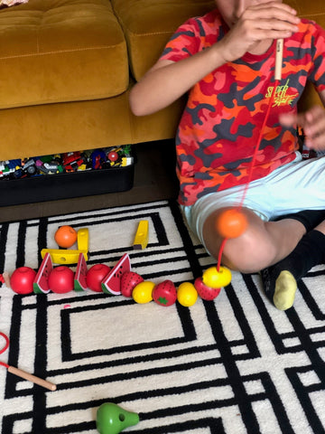 Wooden Lacing Fruit Set