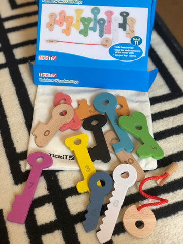  Rainbow Wooden Counting Keys