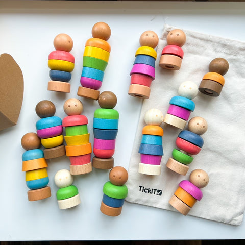 TickiT Rainbow Wooden Community People