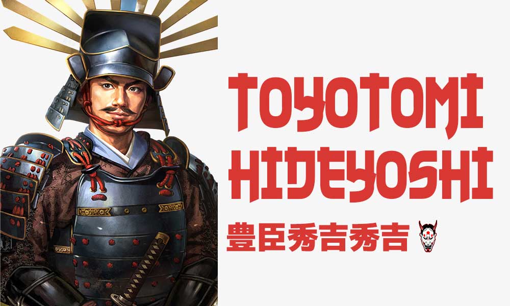 Hideyoshi Toyotomi est un chef de guerre et samourai japonaise en armure avec un casque Kabuto et un sabre katana