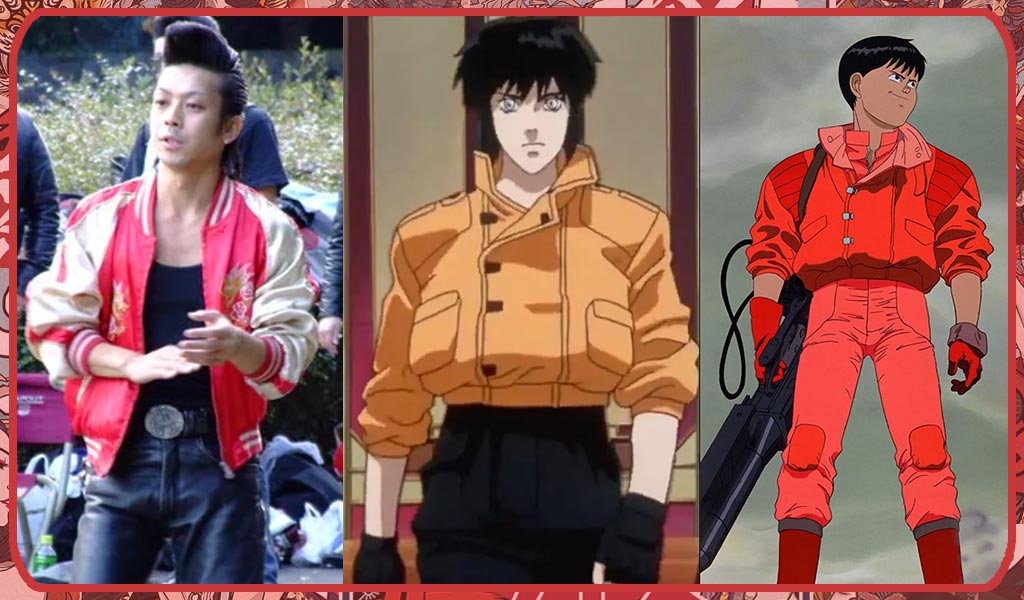 Japanese style bomber in manga and rockabilly fashion