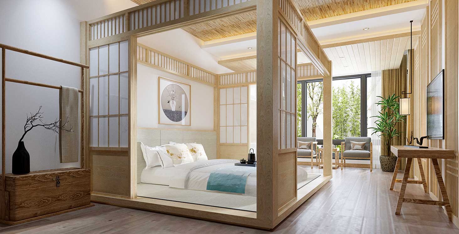 Décoration japonaise : Chambre à coucher