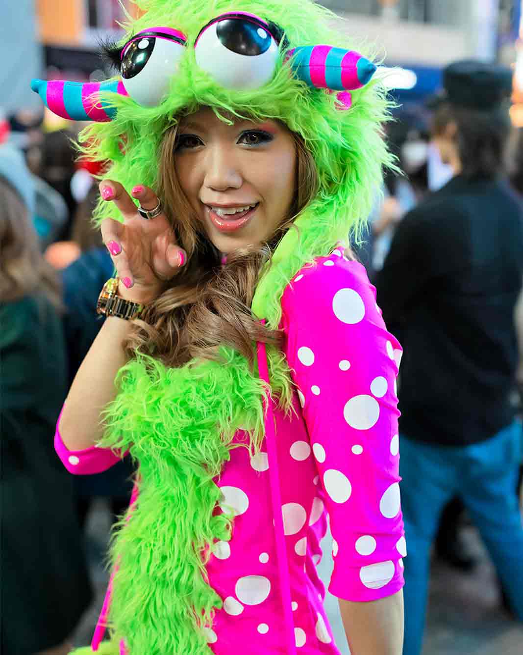 Cute and colorful Kawaii style Halloween disguise woman