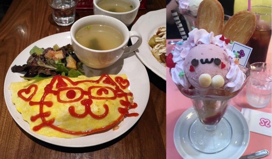 Nourriture Kawaii proposée dans un Maid Café