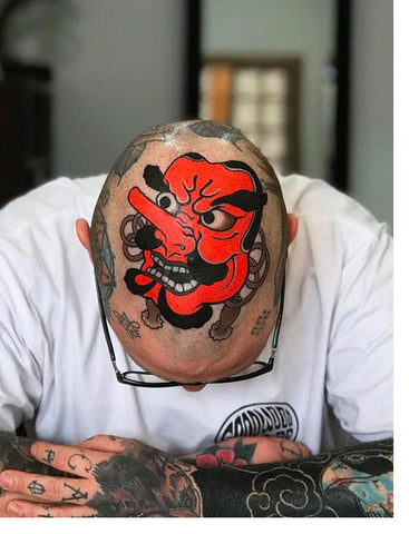 Illustration D'un Masque Oni Devil Foor Tattoos Masque De Démon