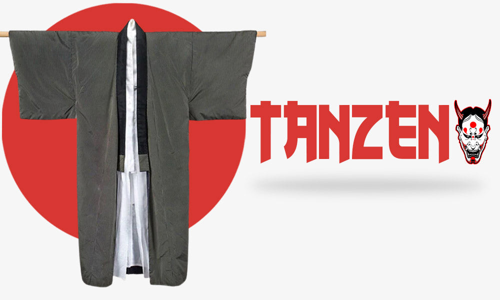 Ce manteau kimono est un tanzen japonais. C'est une veste longue qui se porte en hiver au Japon