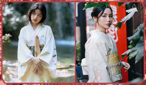 deux femmes portant un kimono japonais traditionnelle, et une ceinture Obi
