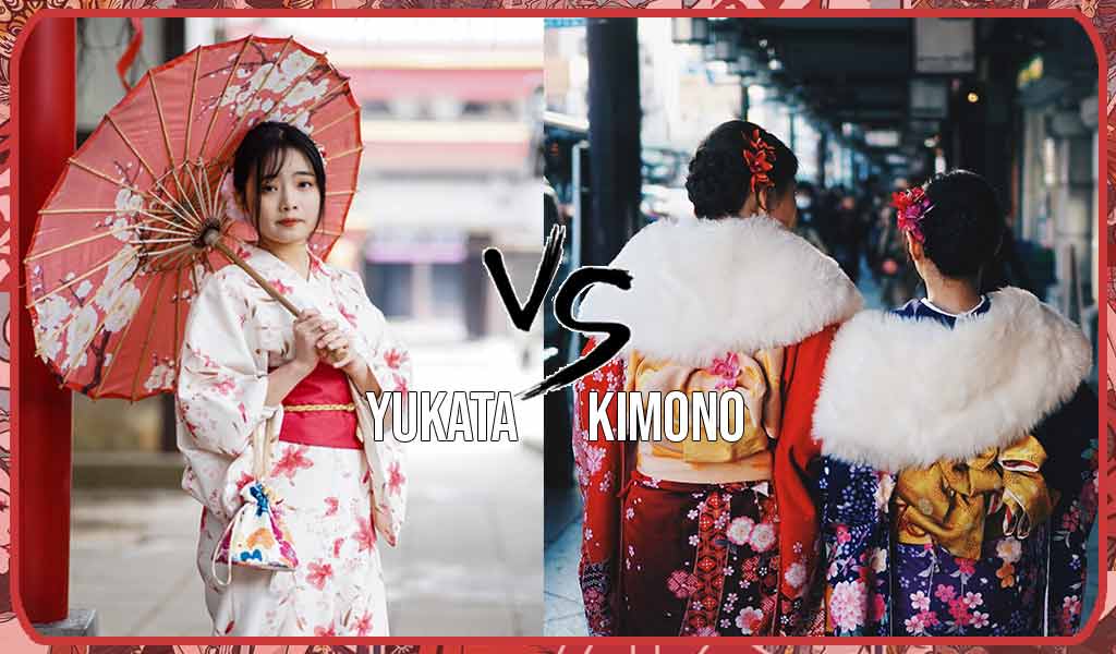 trois femmes portant un yukata vs kimono