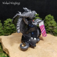 Bracco - Hand Sculpted Polymer Clay Vampire Trick or Treating Dragon - Wicked Winglings