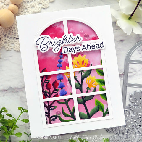 Garden Window card by Andrea Shell | Garden Topper Cover Plate Die by Picket Fence Studios
